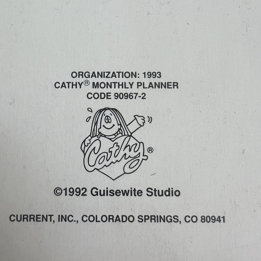 90's CATHY ORGANIZATION 1993 Planner *UNUSED* Book Calendar‎ Guisewite